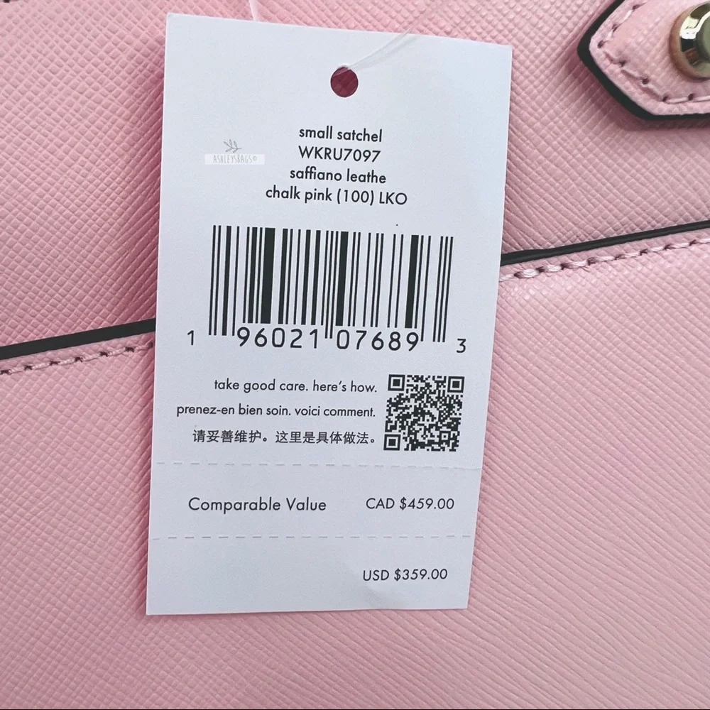 Kate Spade Staci Chalk Pink Small Satchel Crossbody - Picture 9 of 9
